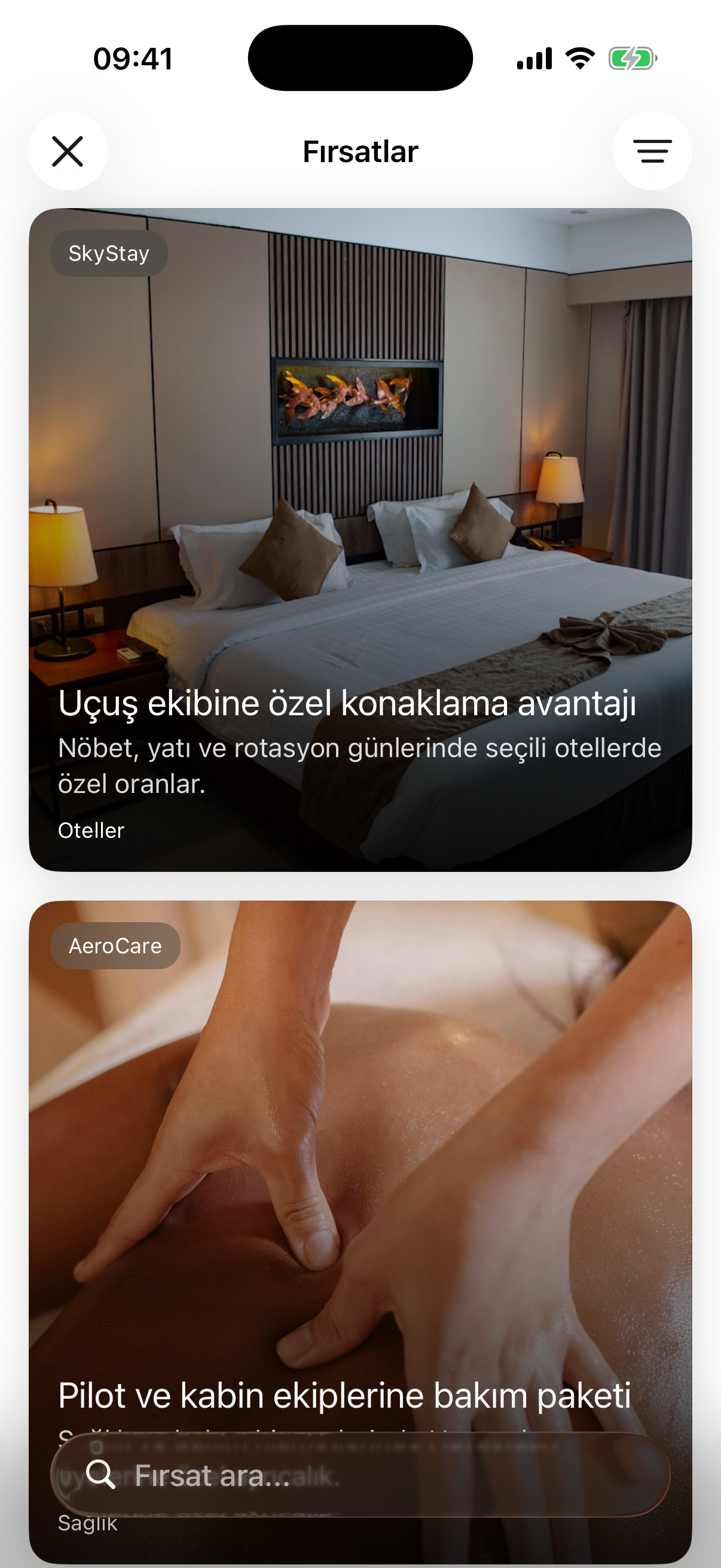 Havacıdan fırsatlar ekranı